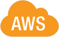 буквы AWS в оранжевом облаке