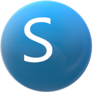 буква S на поверхности синего шарика