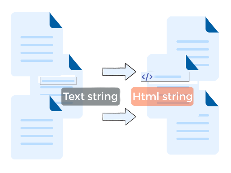 Конвертирование текстовой строки в HTML строку