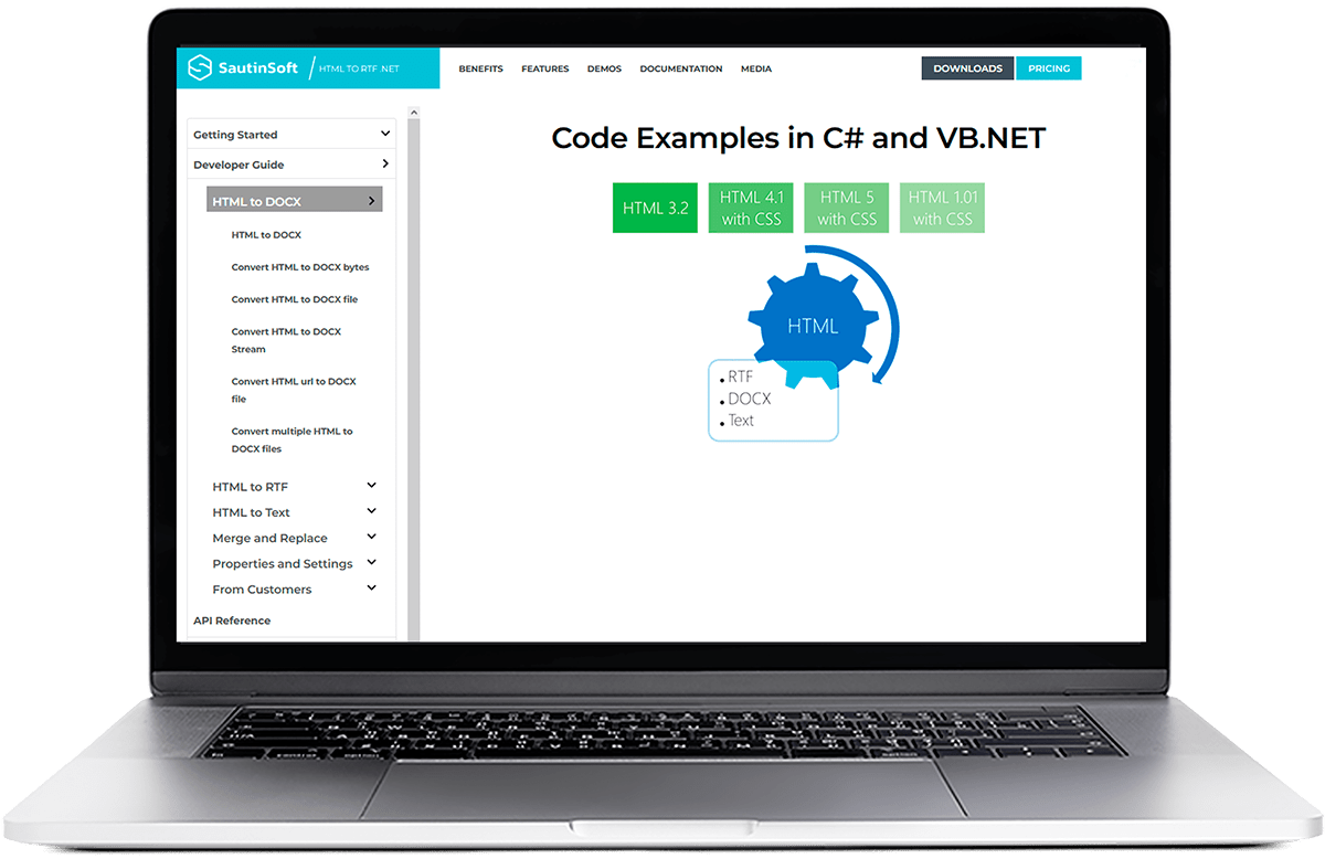 SDK для конвертирования HTML в RTF, Word, DOCX на C# и VB.NET