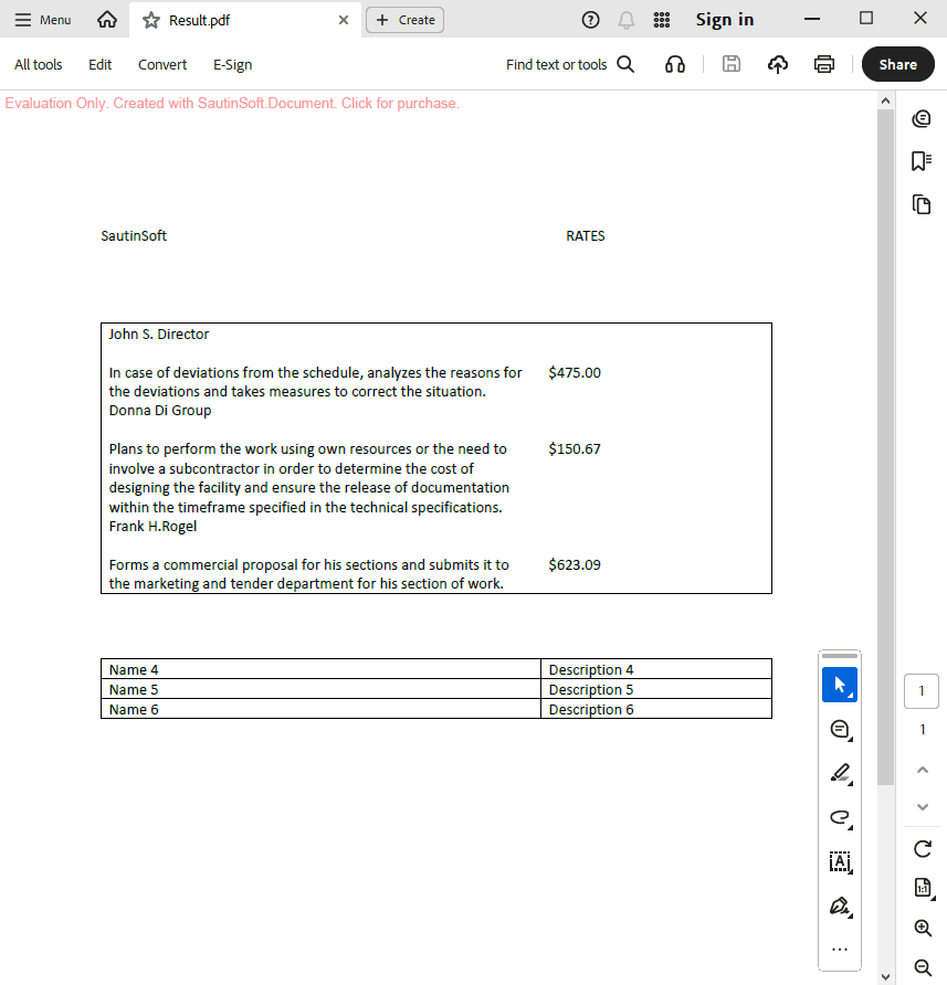 Результирующий файл: заполнение документа из базы данных