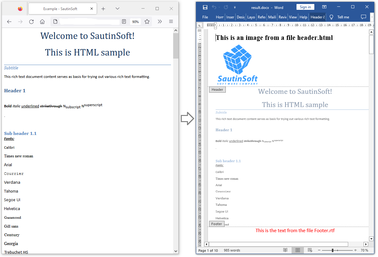 insert the contents of a file into the header and footer