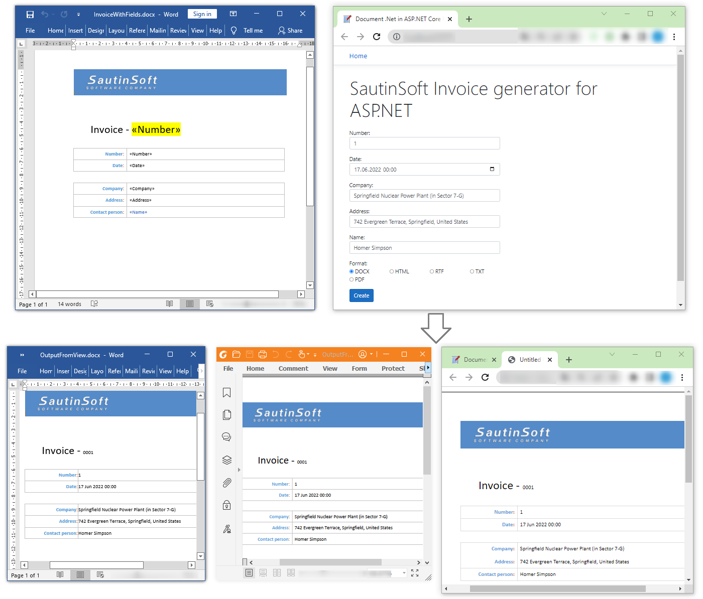 mail merge in ASP.NET MVC