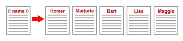 This C# App shows how to create 5 populated by data Docx documents from a Word template (*.docx)