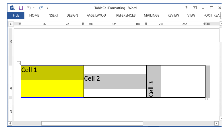 Table Cells Formatting