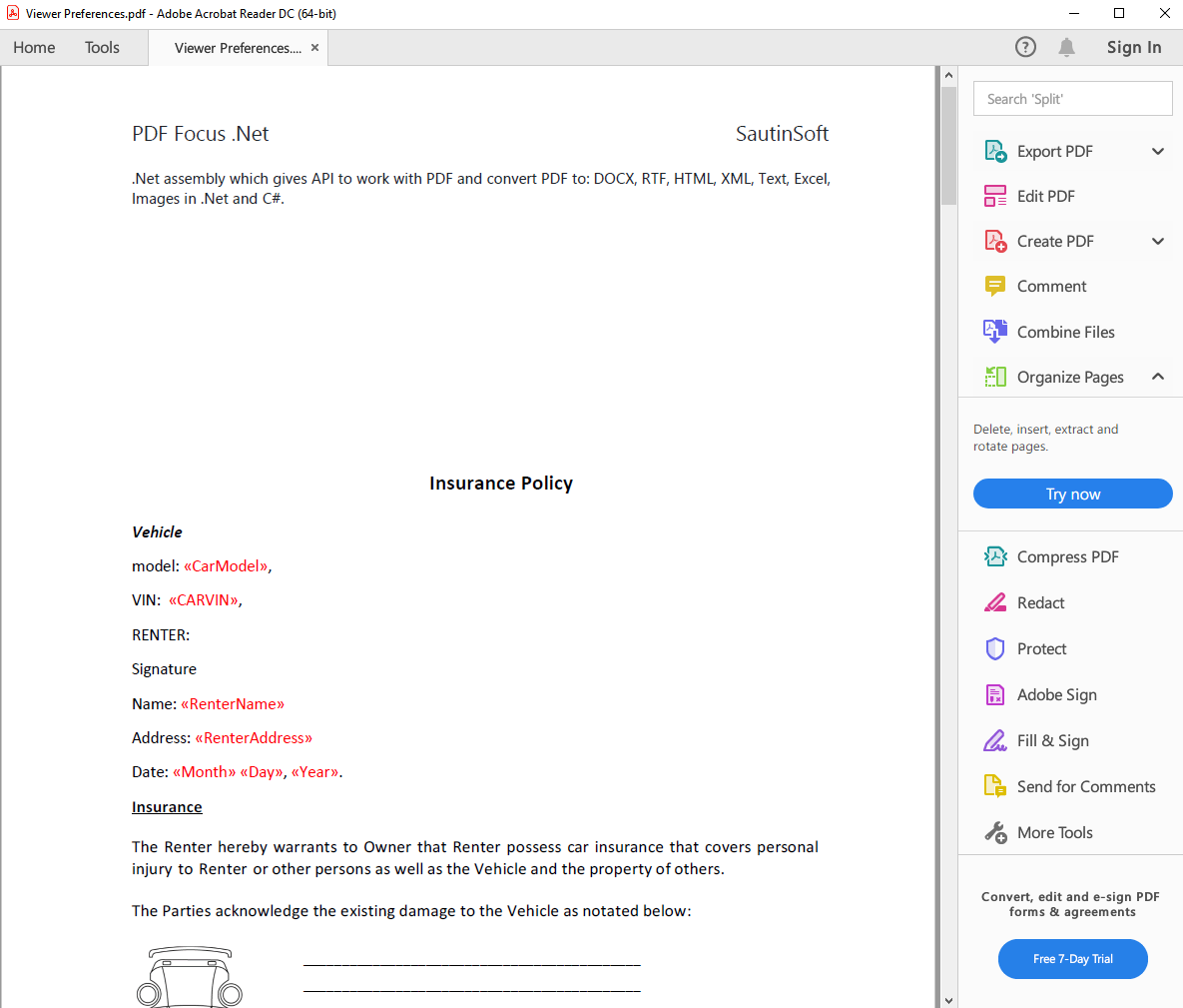 insert a rich text content control