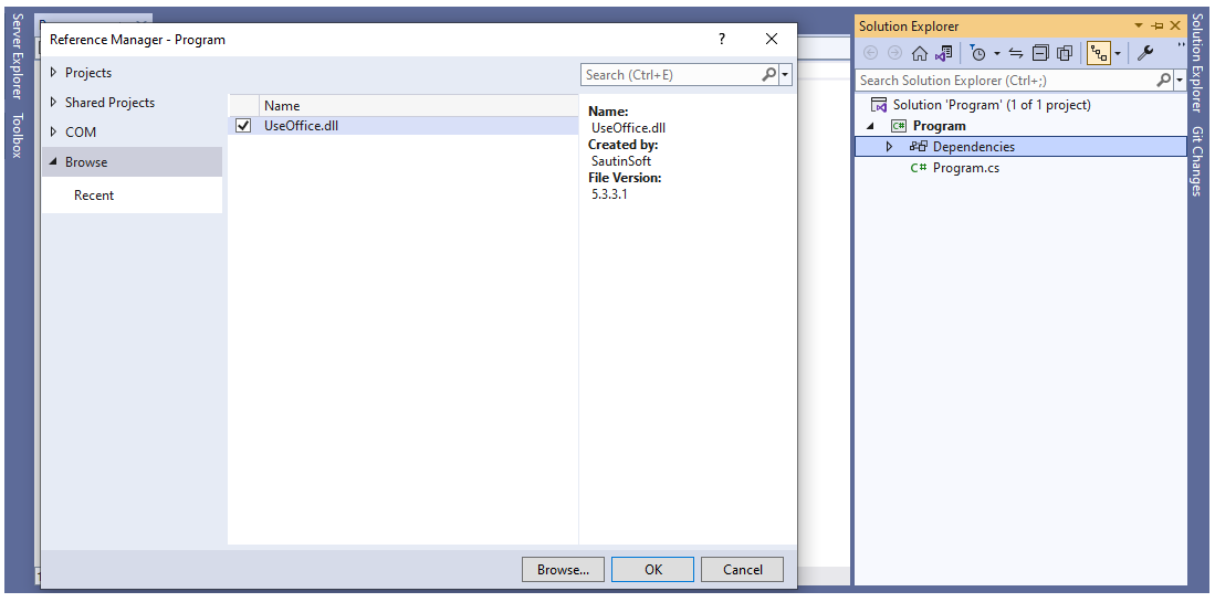 Добавление ссылки в проект